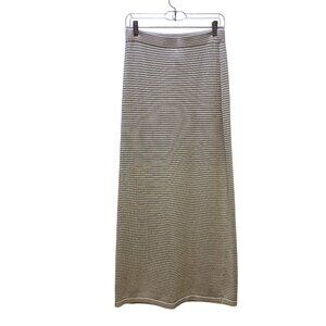 MaxMara Runway Long Viscose Yarn Skirt Tan M